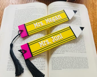 Marcador de página personalizado para professor ou auxiliar de professor, ideal para a Semana de Apreciação aos Professores - Presente personalizado para aniversário ou Natal de educadores.
