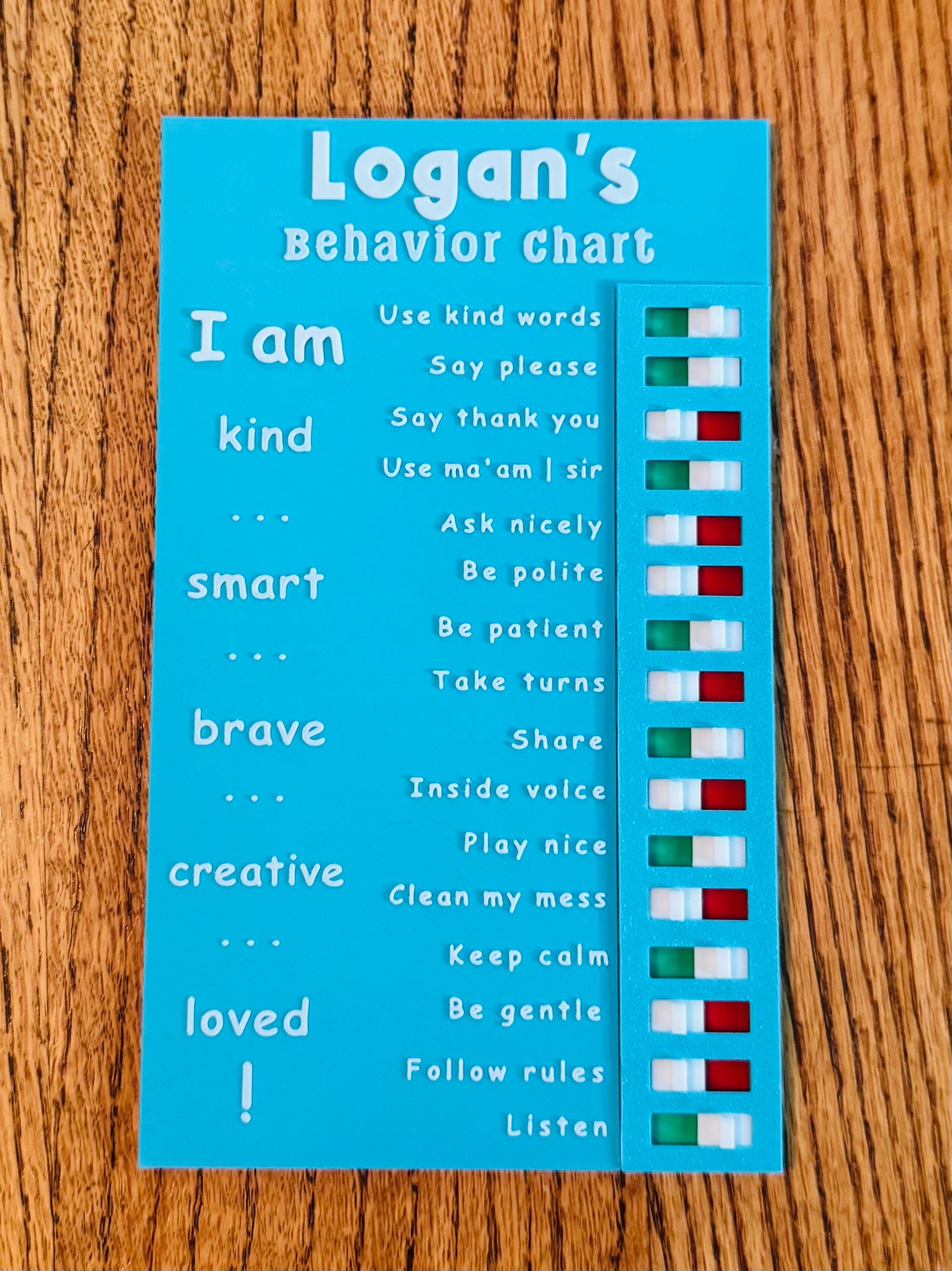 Behavior Sliders Personalized Kids Behavior Chart – Sliding Reward System, Visual Aid - Etsy