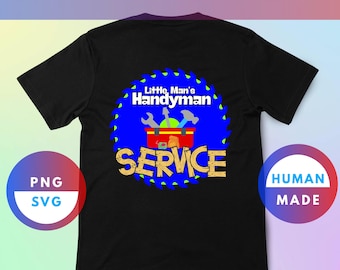 Camiseta infantil engraçada com estampa "Serviço de Faz-Tudo do Pequeno Homem" (Download digital em SVG e PNG)
