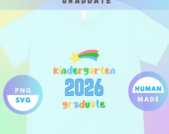Design de camiseta para formatura do jardim de infância de 2026 – SVG PNG, Sublimação (Download Digital)