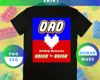 Design de camiseta com tema Lego para o Dia dos Pais – Presente para o Dia dos Pais com tema de Lego (Arquivo Digital) – Presente exclusivo para o Dia dos Pais – Presente para o papai – Peças de Lego