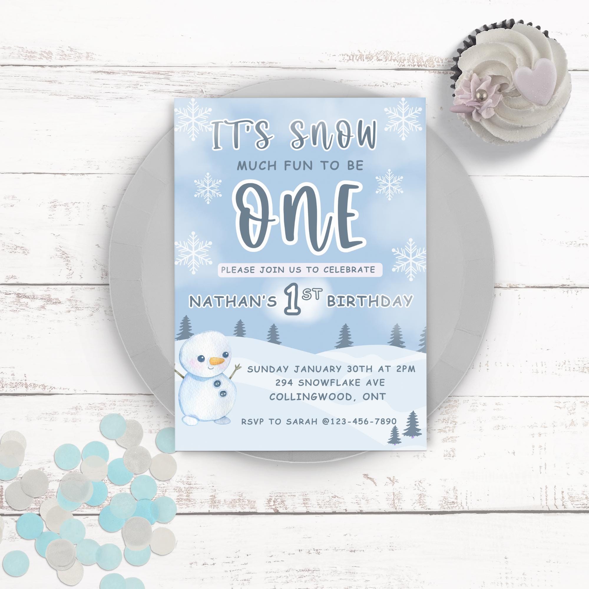 It's Snow Much Fun to Be One, First Birthday Invitation, Winter ...