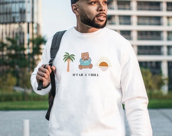 Iftar and Chill Ramadan Sweatshirt: Teddy Bear Muslim Holy Month Gift