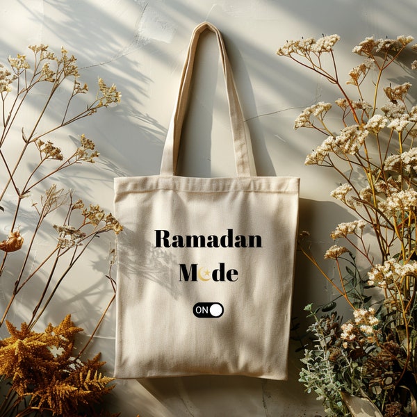 Ramadan Mode Tote Bag Family Travel Bag Ramadan Mubarak Bag Ramadan Kareem Canvas Tote Bag Muslim Bag Eid Mubarak Tote Bag