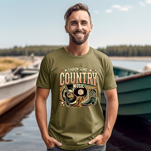 Throw some country music on t shirt, country and western, cowboy, cowgirl, country music t shirt, summer t shirt, men&#39;s gift