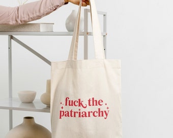 All Too Wll Cotton Canvas Tote Bag of Fuck The Patriarchy TaylorSwift