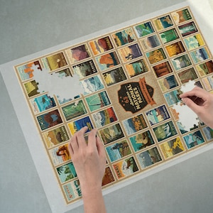 63 Amerikanische Nationalparks Puzzle, Holzpuzzle in 300/500/1000Teile, Umweltfreundliches Puzzle, Familienspiel, Denkspiel, Einzigartiges Geschenk