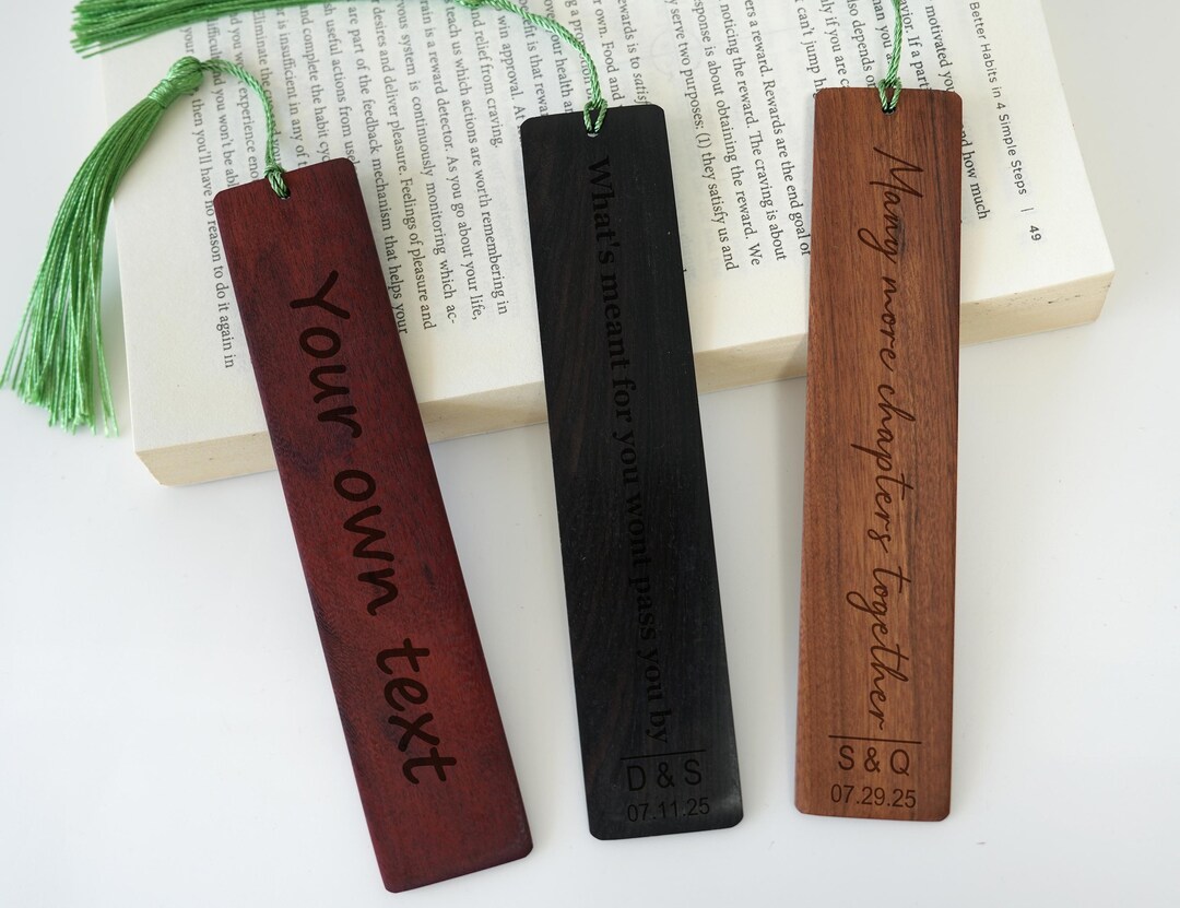 Personalized Wood Bookmark, Bookmark With Initials, Perfect Gift for ...