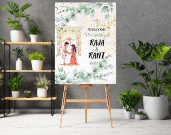 Indian Wedding Welcome Sign Template, Hindu Wedding Welcome Sign, Welcome Sign Decor, Desi Wedding Sign, Modern Wedding Ceremony Reception