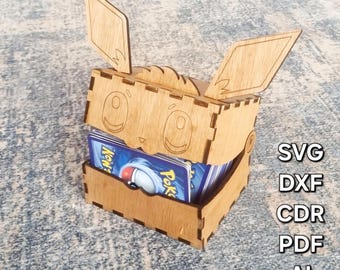 Eevee Pokemon Card Storage Box, Laser Cut File (svg, dxf, cdr, pdf)
