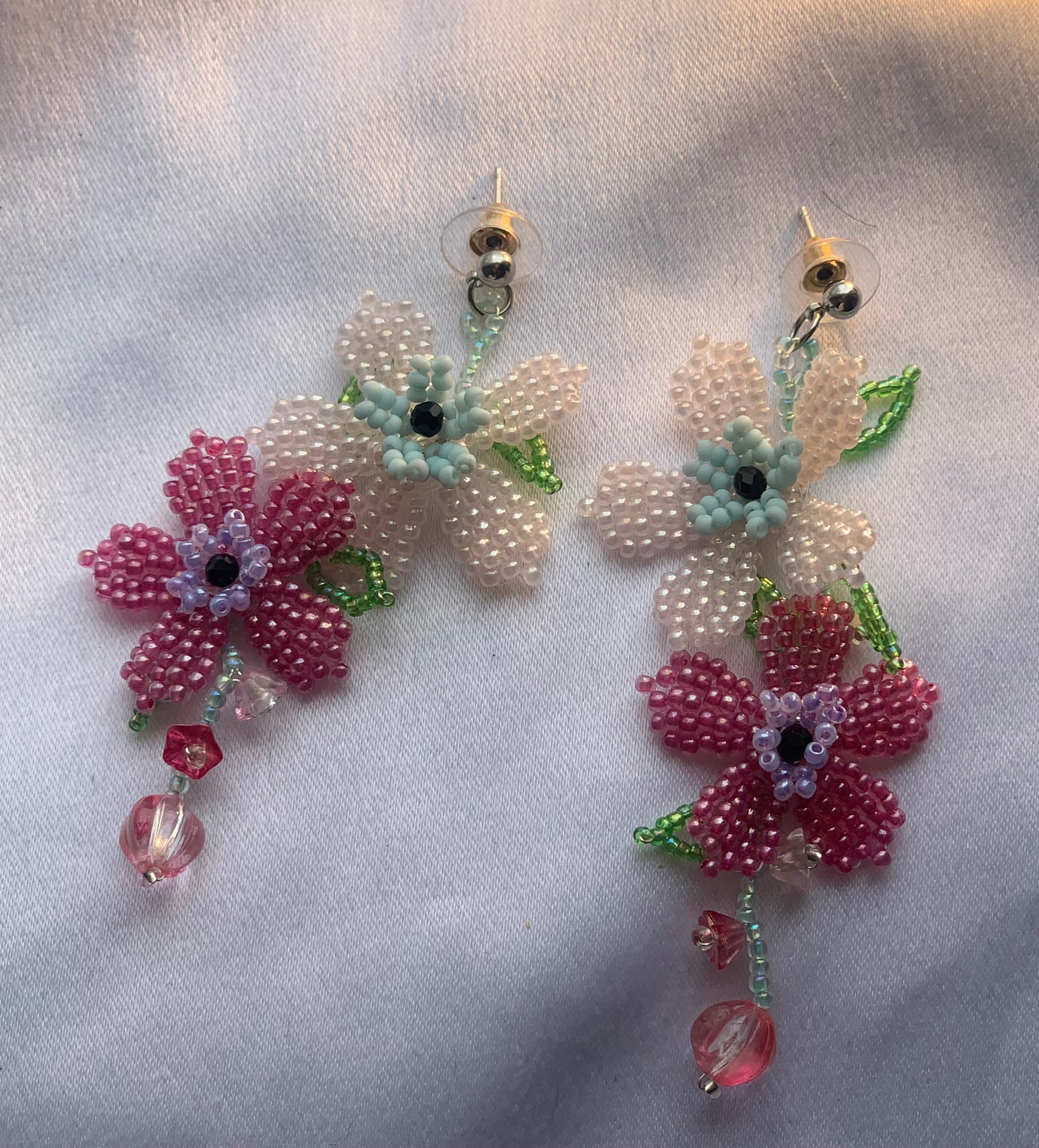 Jewelled Floral Handmade Earrings