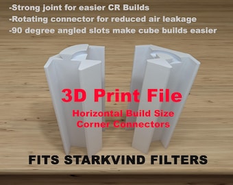 Archivo digital (STL/3MF) para conectar las esquinas de la caja Starkvind CR - Construcción horizontal