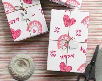 Cute Wrapping Paper, Valentine's Day Gift Wrapping Paper Sheets, 1pc