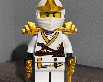 Ninjago Zane ZX Figura a grandezza naturale Stagione 2 Ninja del ghiaccio Statua da esposizione grande Minifigure da collezione Replica Centrotavola Regalo per fan