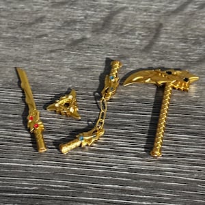 Ninjago Golden Weapons Season 1 Sword Scythe Nunchucks Shuriken Custom Minifigure Accessory  Compatible Collector Gift MOC