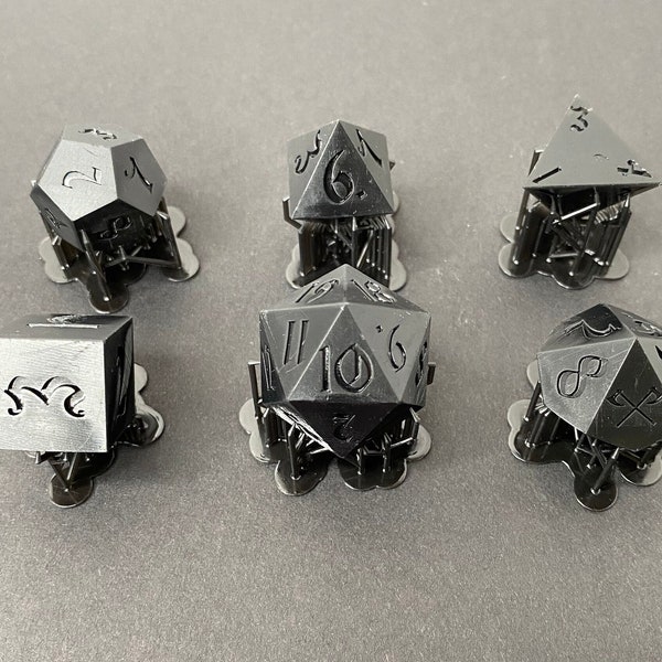 Dice Set of 6 - Ready to Print - Pre-Supported & Non-Supported Files (Double Axes Theme) 3D Printing