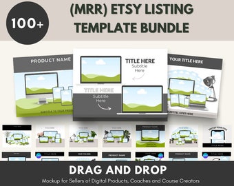 100+ Etsy Listing Canva Template Bundle, Mock Up for Digital Products | Sales Scenes with Master Resell Rights, Lead Magnet Templates
