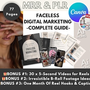 Complete Guide for Faceless Digital Marketing | Digital Marketing Guide For Digital Marketing Master Resell Rights MRR PLR DFY 77 Pages