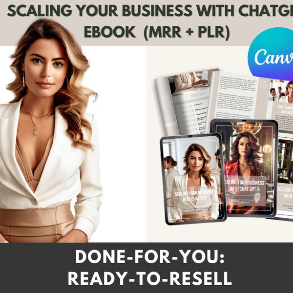 MRR Ebook Scaling Your Business with ChatGPT | How To Scale Your Business with ChatGPT Ebook with Master Resell Rights PLR Done-For-You DFY
