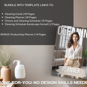 Editable Canva Template Cleaning Bundle MRR PLR Cleaning Checklist with Master Resell Rights PLR Templates Canva Cleaning Schedule image 2