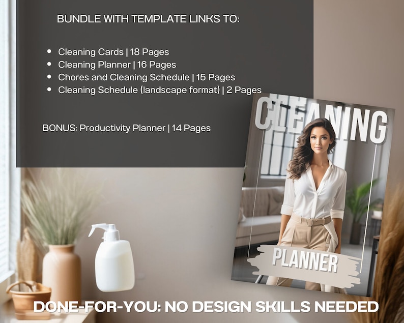 Editable Canva Template Cleaning Bundle MRR PLR Cleaning Checklist with Master Resell Rights PLR Templates Canva Cleaning Schedule image 2