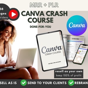 Canva Crash Course with Master Resell Rights MRR PLR Including Video Tutorials Done For You Canva Guide How To Canva Tutorial Videos image 1