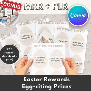 Easter Reward Cards Canva Template Master Resell Rights | Editable Easter Awards | Egg-citing Prizes For Kids Easter Activities| MRR &PLR