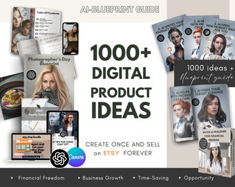 1000+ Digital Product Ideas to sell on Etsy | BONUS: Done-For-You Passive Income Playbook | no excuses to not build a passive income stream