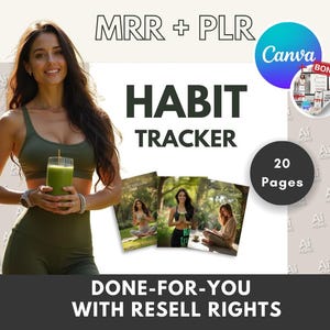 Habit Tracker - 20-seitiger druckbarer Planer zum Aufbau von Konsistenz und zum Erreichen von Zielen | Master Weiterverkaufsrechte | Eigenmarkenrechte | Canva Template