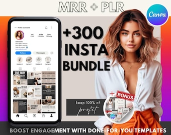 Instagram Canva Template Bundle with Master Resell Rights Done-For-You | Social Media Template Bundle | Canva Social Media Template MMR PLR