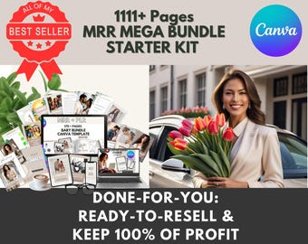 1111+ Pages Mega Bundle: MRR PLR Digital Products, Canva Templates