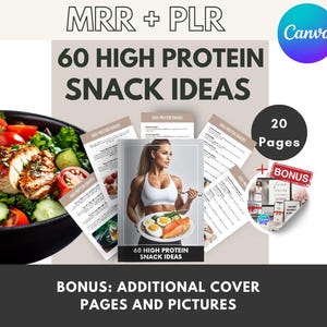 60 Proteinreiche Snack-Ideen Rezeptbuch mit Master Resell Right | Canva Template für 60 Low Carb Snack Ideen MRR PLR Done-For-You DFY