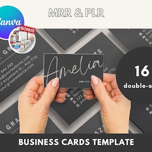 16 Double Sided Modern Business Card Template | 32 Templates Professional Female Business Cards | Editable and Customizable Modern Cards MRR