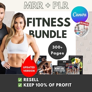 Ultimate Fitness Bundle: Canva Templates, Journals, Guides (MRR PLR)