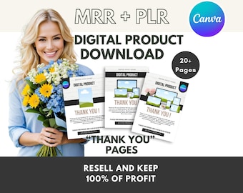 Thank You Page Template: Canva Digital Download (MRR PLR)