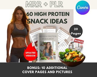 60 High Protein Snack Ideas Recipe Book Canva Template (MRR PLR)