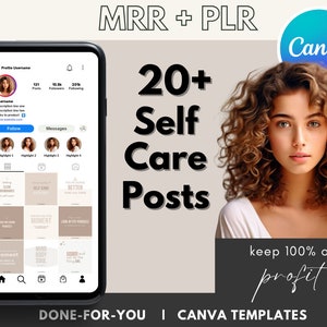 Modelo editável de autocuidado para Instagram MRR PLR| Modelo Canva de citações Insta de autocuidado com direitos de revenda mestre e direitos de marca própria DFY