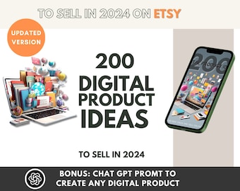 200 idées de produits numériques rentables | Gagnez de l'argent en ligne 2024 | Gagnez de l'argent avec Canva et le chat GPT | niches rentables | Revenu passif 2024