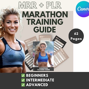 Marathon Training Guide EBook with Master Resell Rights | Canva Template for Marathon Training Plan MRR PLR Done-For-You DFY Ebook Template