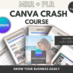 Canva Crash Course with Master Resell Rights MRR PLR Including Video Tutorials Done For You Canva Guide How To Canva Tutorial Videos image 2