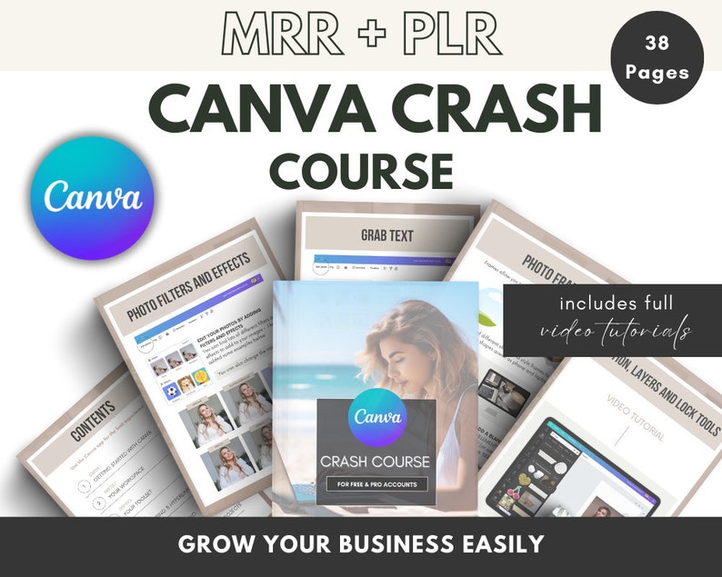 Canva Crash Course with Master Resell Rights MRR PLR Including Video Tutorials Done For You Canva Guide How To Canva Tutorial Videos imagem 2