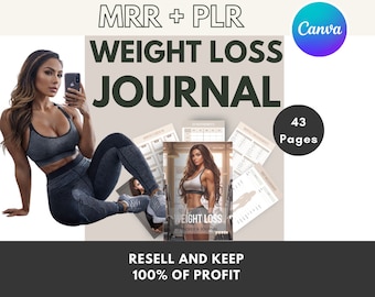 Weight Loss Journal & Tracker: 43-Page Canva Template (MRR)