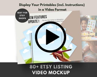 Etsy Listing Video Mockup Template: Canva Printable Business (Digital Download)