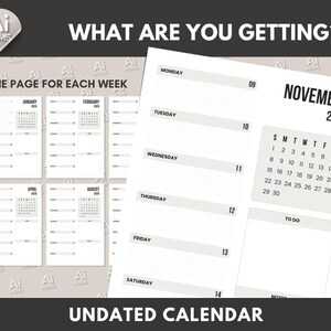 May include: A printable undated calendar for November 2026. The calendar has a simple design with a white background and black text. It includes a to-do list and space for notes.