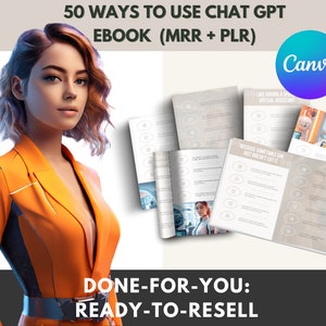 MRR Ebook 50 Ways To Use ChatGPT | Guide on How To Using ChatGPT in 50 Ways Ebook with Master Resell Rights Done-For-You ChatGPT Ebook PLR