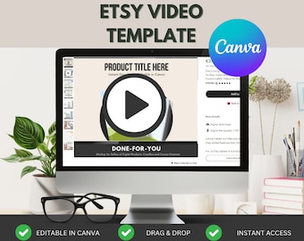 Etsy Listing Video Mockup: Editable Canva Template (Digital Download)