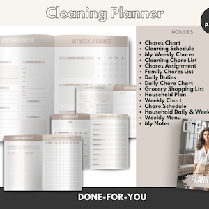 Editable Canva Template Cleaning Bundle MRR PLR Cleaning Checklist with Master Resell Rights PLR Templates Canva Cleaning Schedule image 4