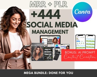 Canva Template Social Media Mega Bundle mit Master Wiederverkaufsrecht | Canva Vorlagen für Instagram Posts und Stories