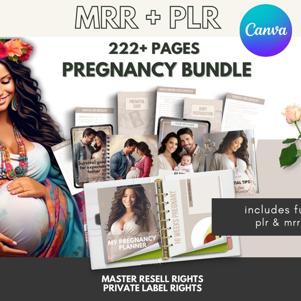 Canva Template Pregnancy Bundle Master Resell Rights | Fully Commercial Use | Editable Pregnancy Template | Digital Pregnancy Template MRR