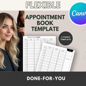 Salon Appointment Book Canva Template: MRR PLR, 15 Minute Intervals (Digital Download)